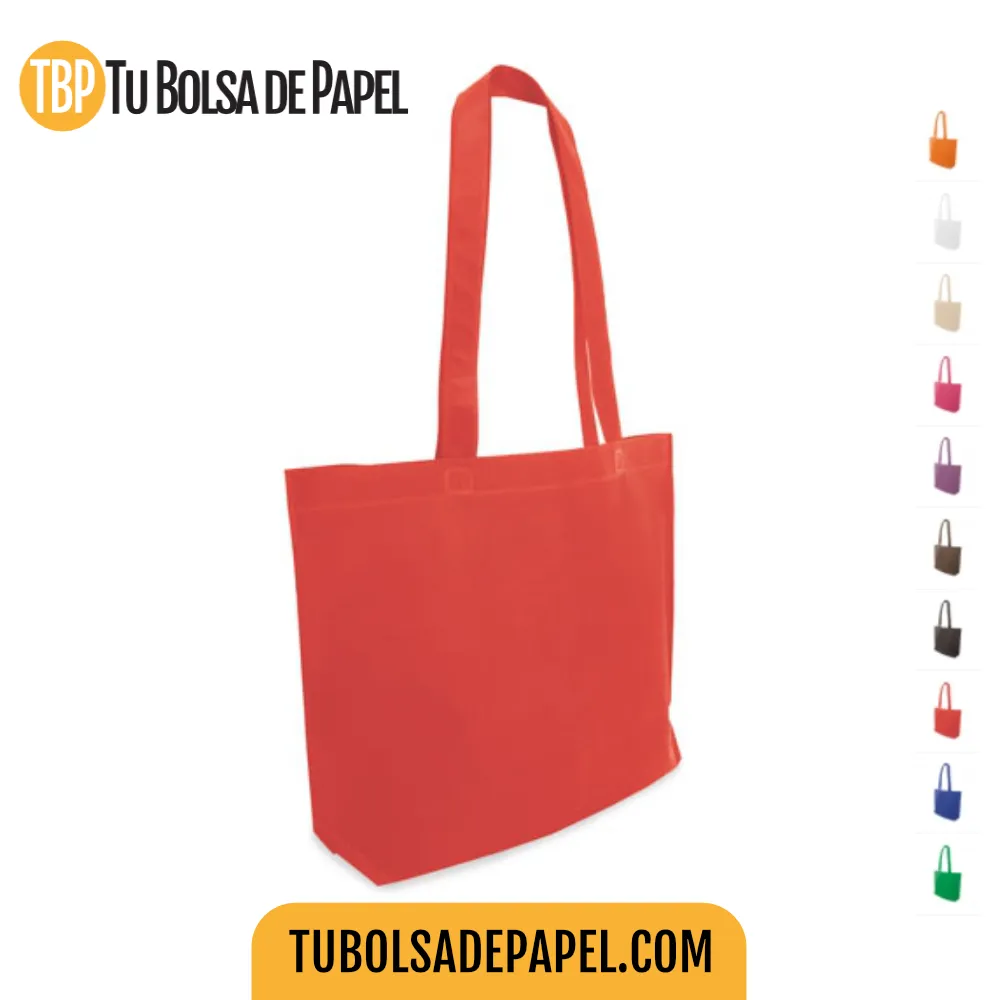 Bolsa reutilizable cuadrada non woven personalizada roja
