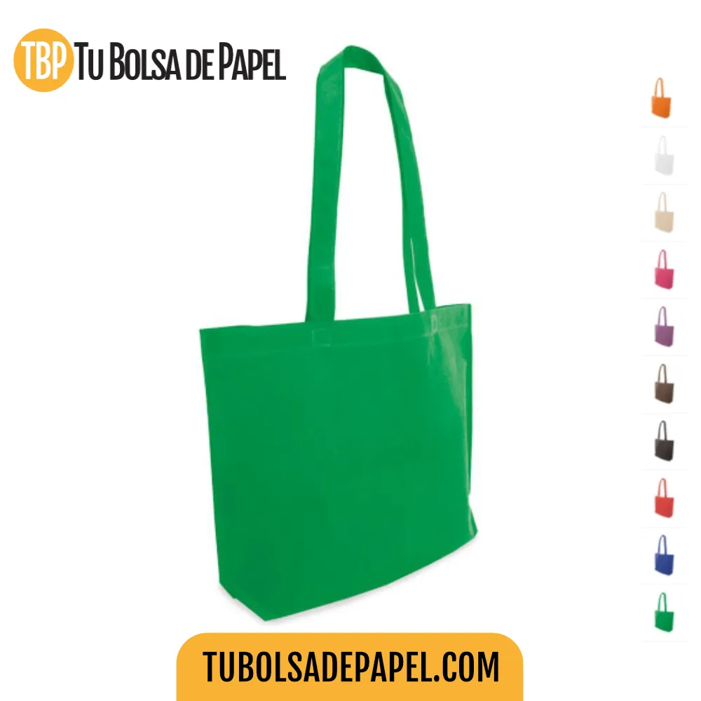 Bolsas non woven verdes reutilizables para tiendas y comercios