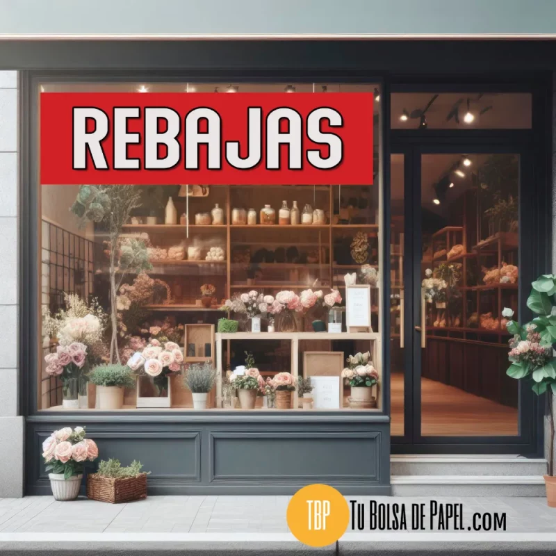 Pancarta para escaparates en periodos de rebajas