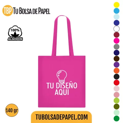 Bolsas de Algodón para tiendas - Fucsias personalizadas