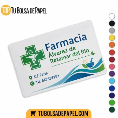 Fundas tarjeta sanitaria para farmacias personalizadas - todo color