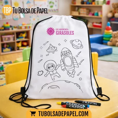 Mochila infantil para colorear