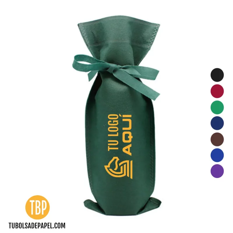 Bolsa para botellas verde personalizada