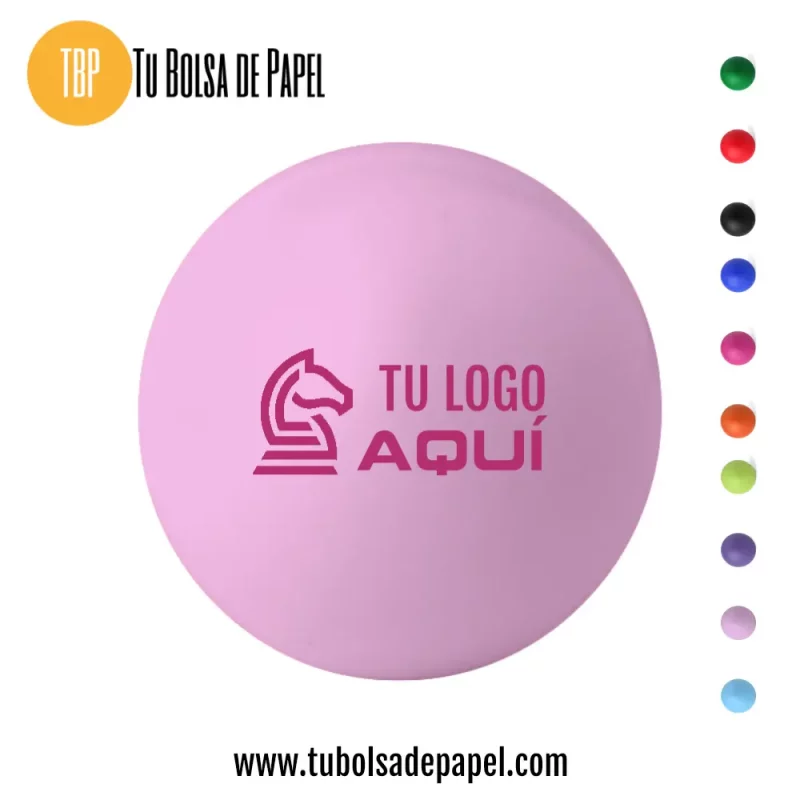Pelotas antiestrés rosa claro personalizadas