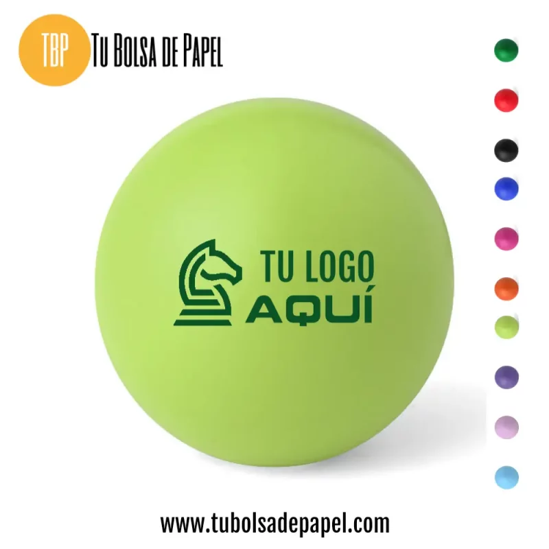 Pelotas antiestrés verde claro personalizadas
