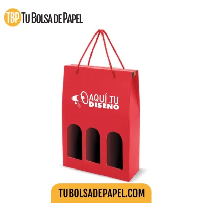 Estuche de lujo para botellas 3 color rojo personalizado