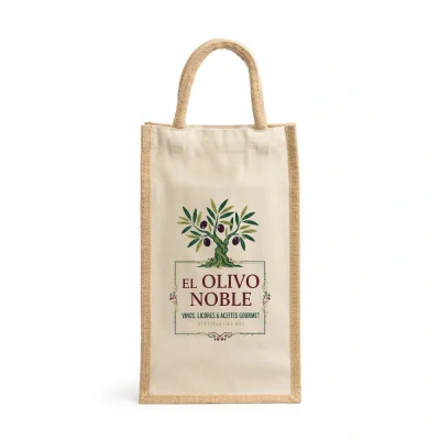 Bolsa de Yute Personalizada para dos Botellas