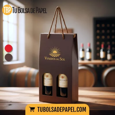 Caja Lujo Cartón para 2 Botellas | Estuche Vino