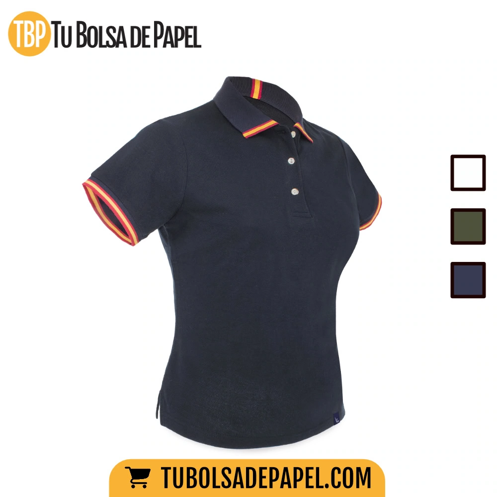 Polo Señora Bandera España personalizado - Marino