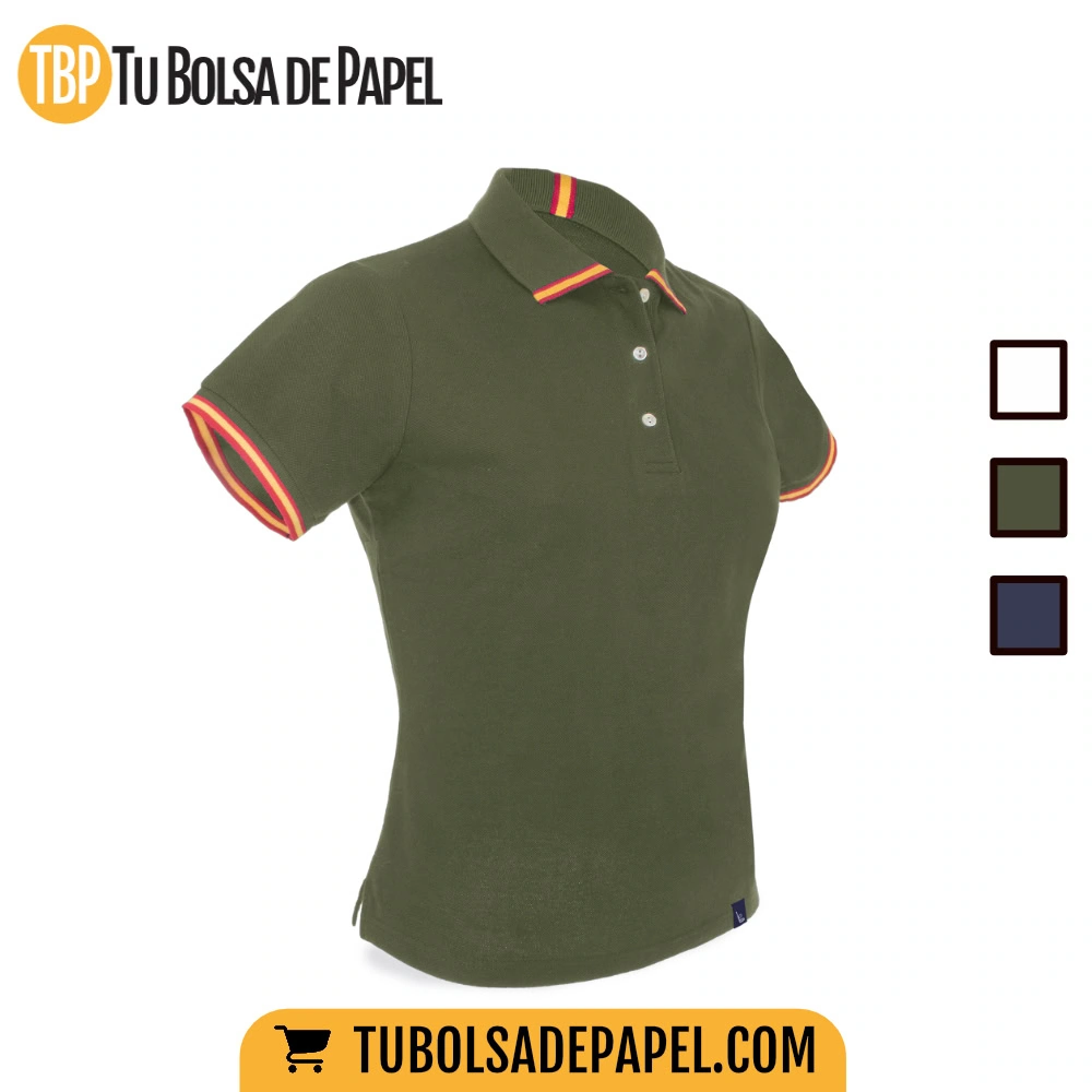 Polo Señora Bandera España personalizado - Verde