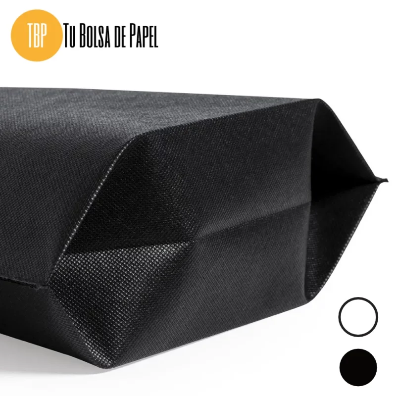 Bolsas de tela ecológicas negras con fuelle