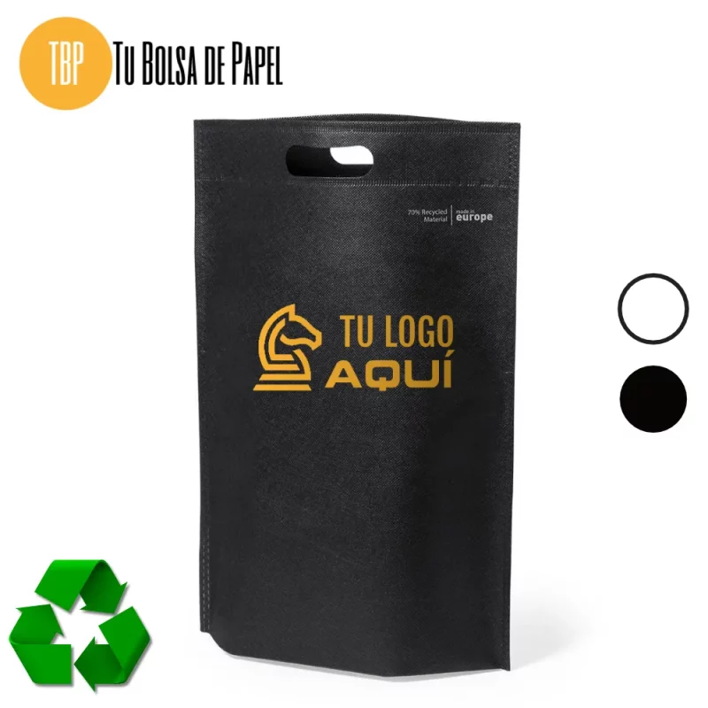 Bolsa de tela reutilizables negra personalizada
