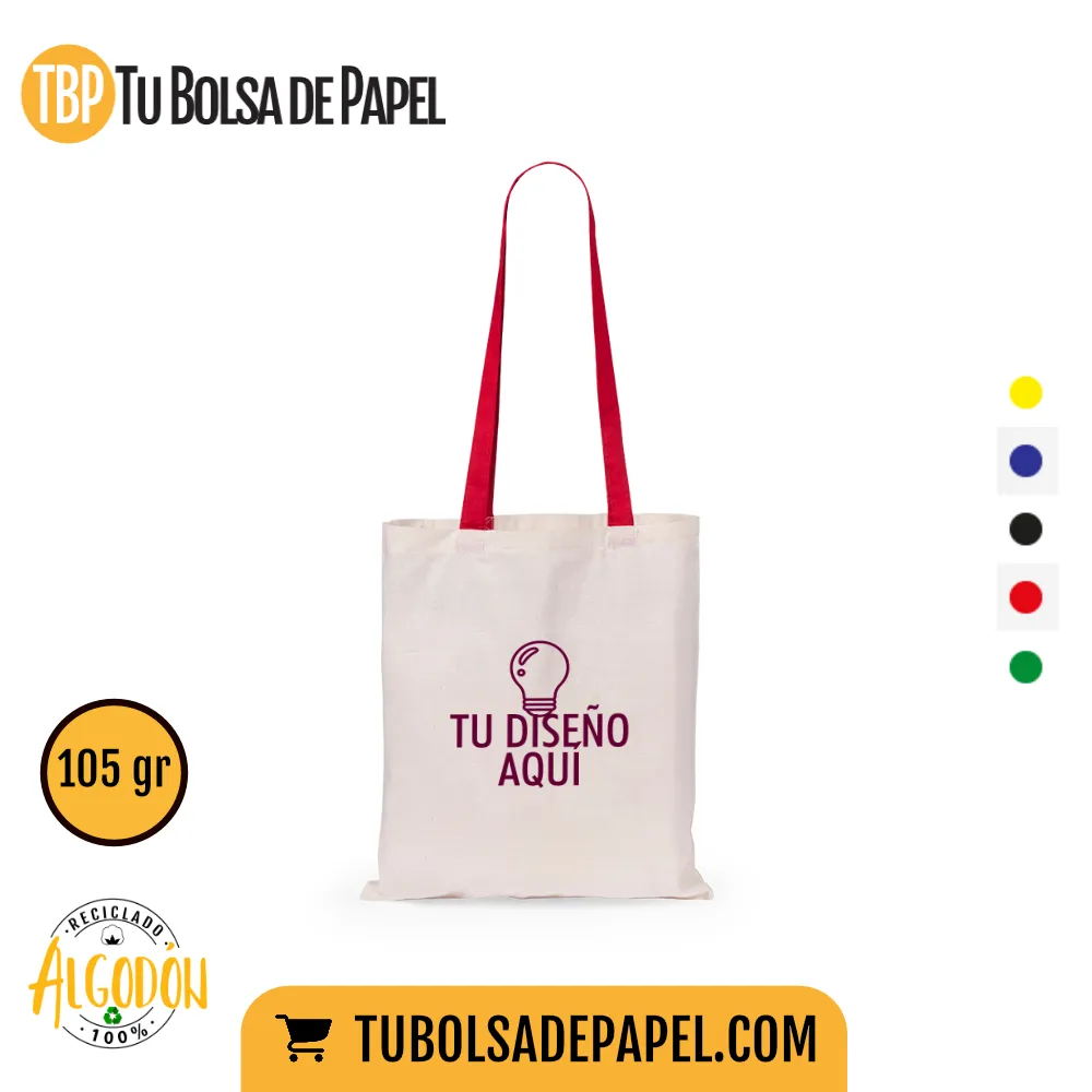 Bolsas de tela personalizadas con el asa larga de colores