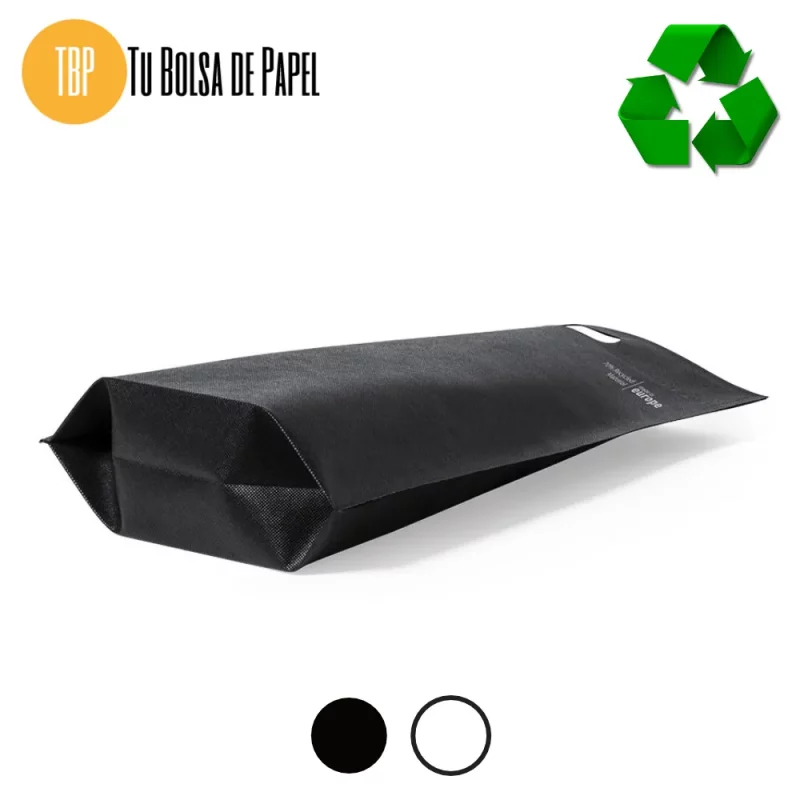 Bolsa non woven ecológica negra con fuelle