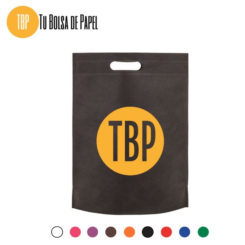 Bolsas pequeñas personalizadas para tiendas reutilizables negras con fuelle