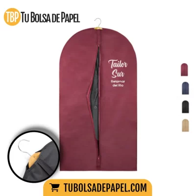 Fundas Portatrajes non woven personalizado burdeos