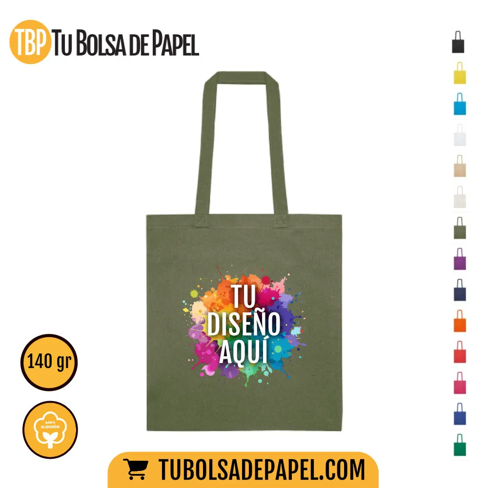 Bolsas de tela algodón Natural Caquis - personalizada todo color