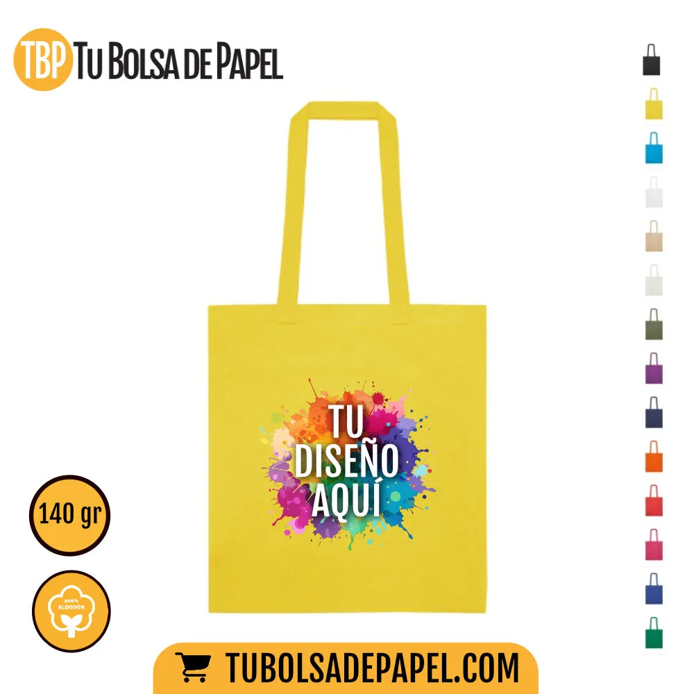Bolsas de tela algodón Natural amarillas - personalizada todo color