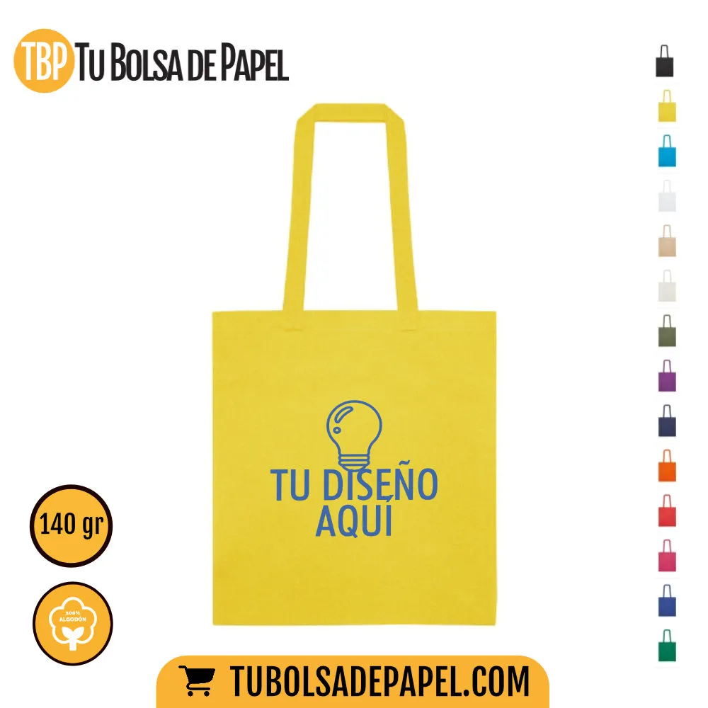 Bolsas de tela algodón Natural amarillas - personalizadas una tinta