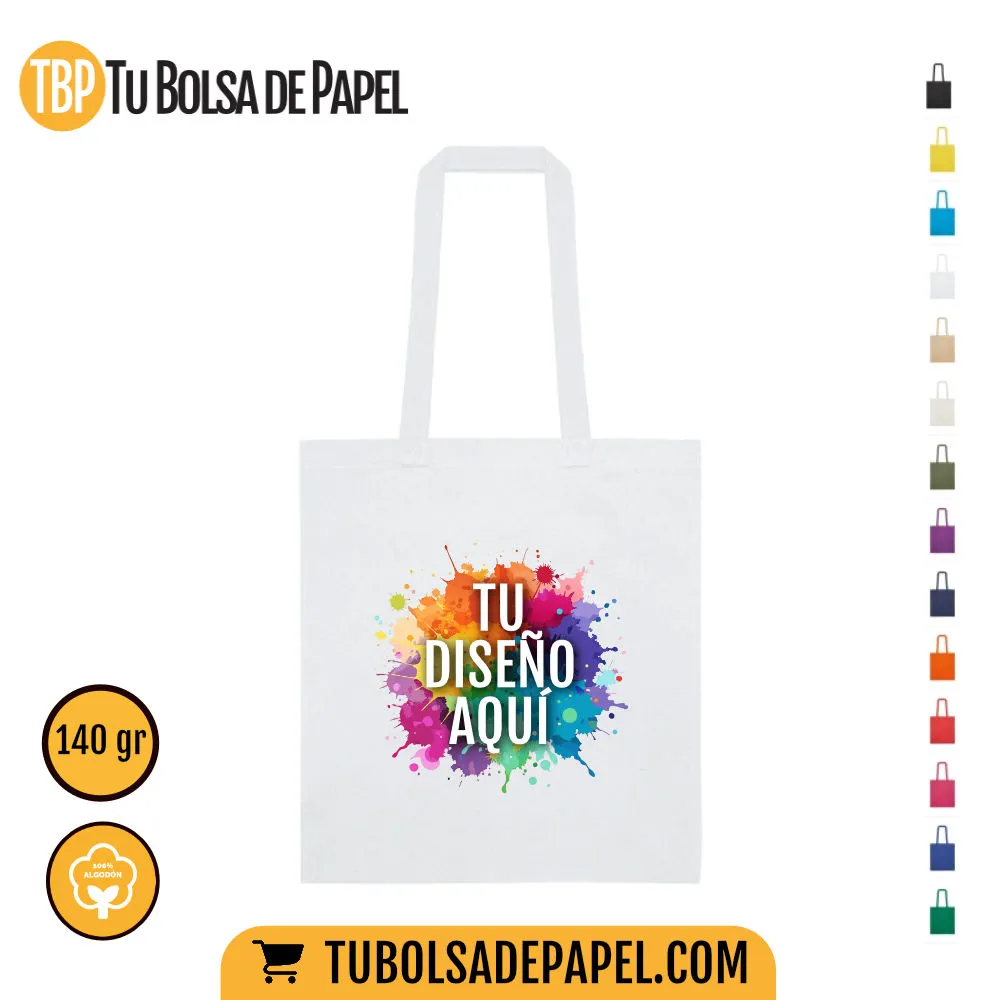 Bolsas de tela algodón Natural blancas - personalizada todo color