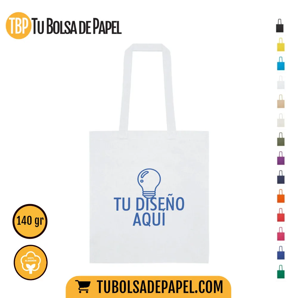 Bolsas de tela algodón Natural blancas - personalizadas una tinta