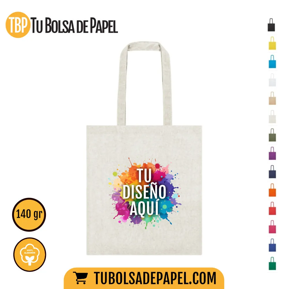 Bolsas de tela algodón Natural grises - personalizada todo color