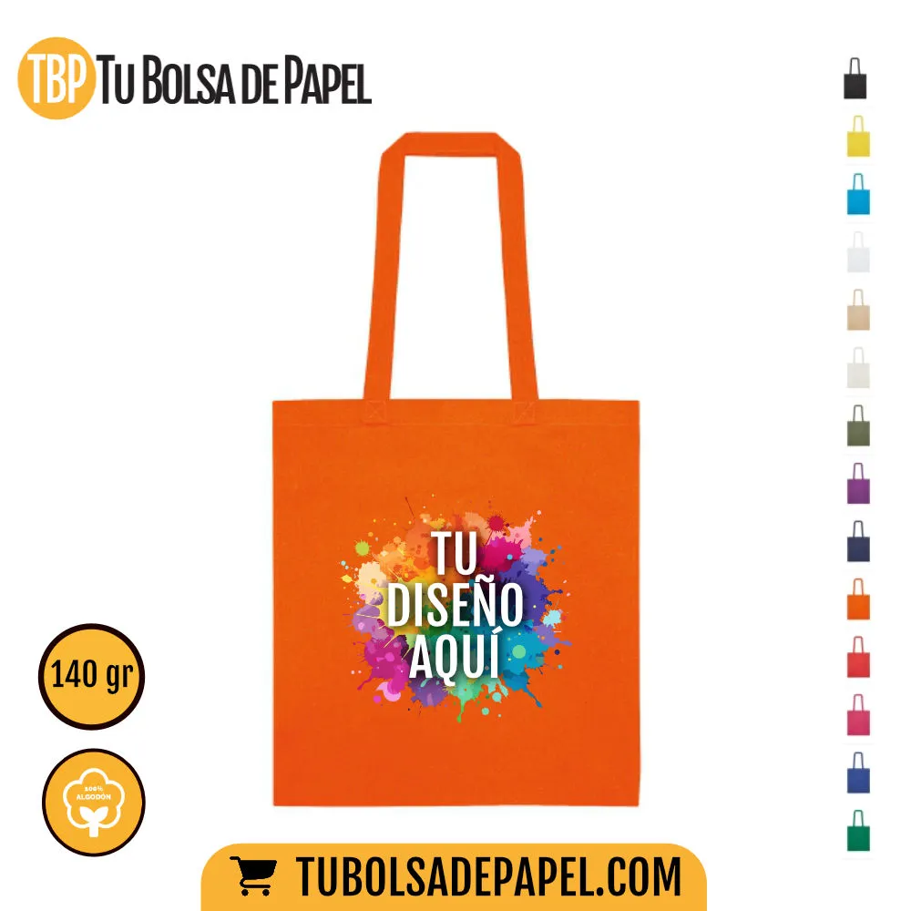 Bolsas de tela algodón Natural naranjas - personalizada todo color