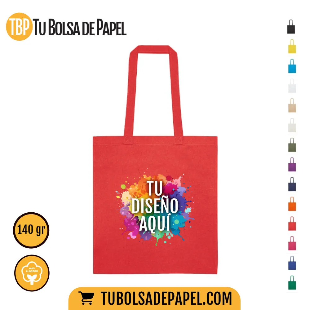 Bolsas de tela algodón Natural rojas - personalizada todo color