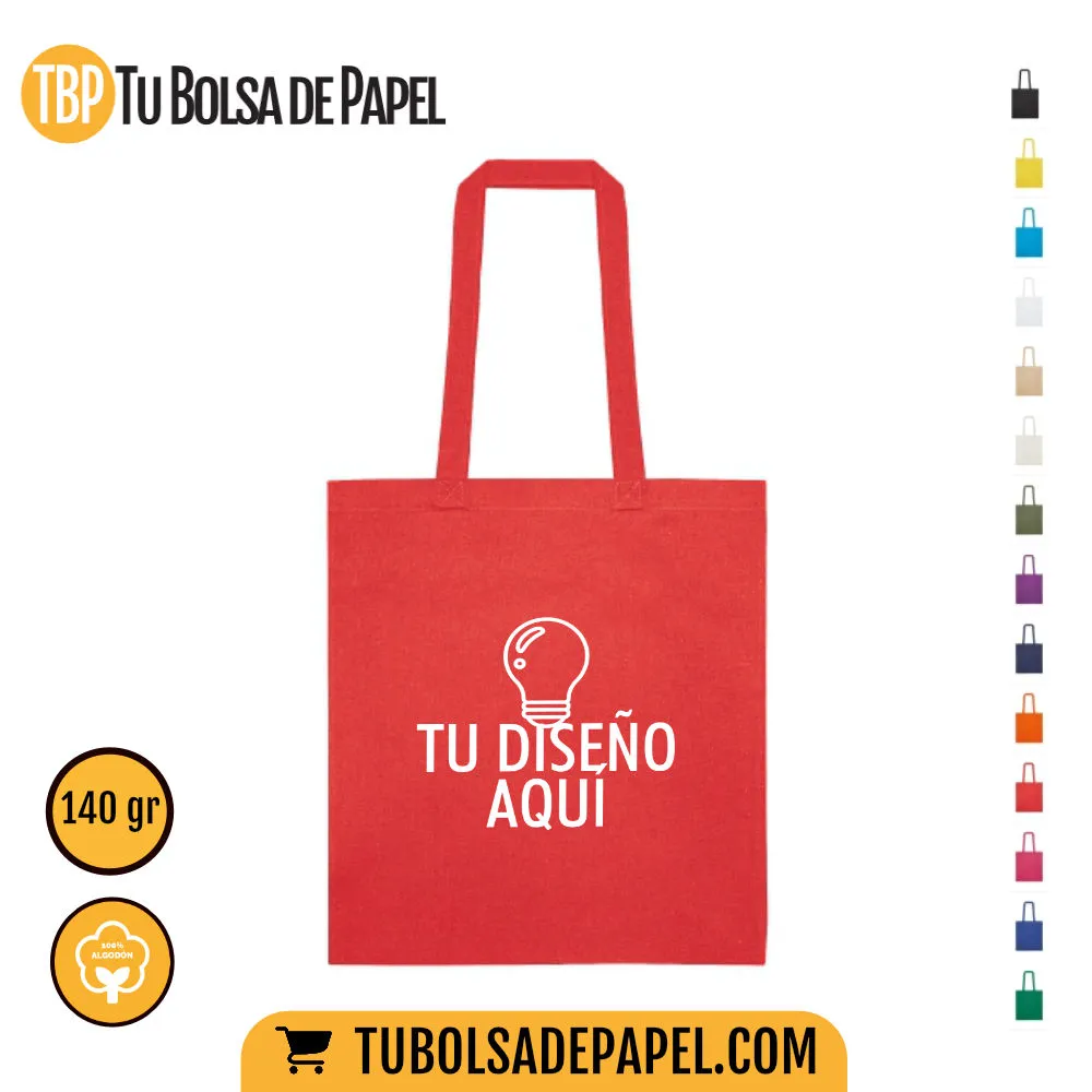 Bolsas de tela algodón Natural rojas - personalizadas una tinta