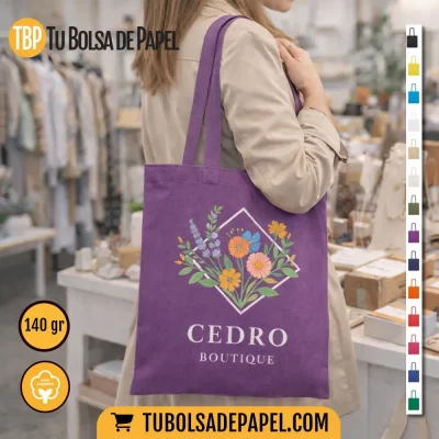 Bolsas de tela personalizadas a todo color una cara