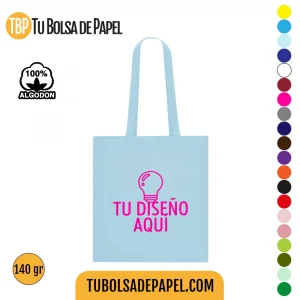 Bolsas de Algodón para tiendas - Azul Pastel personalizadas