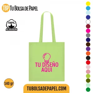 Bolsas de Algodón para tiendas - Verde Pastel personalizadas