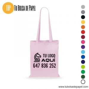 Bolsas de Algodón para tiendas - Rosa Pastel personalizadas