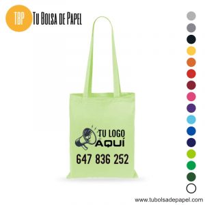Bolsas de Algodón para tiendas - Verde Pastel personalizadas