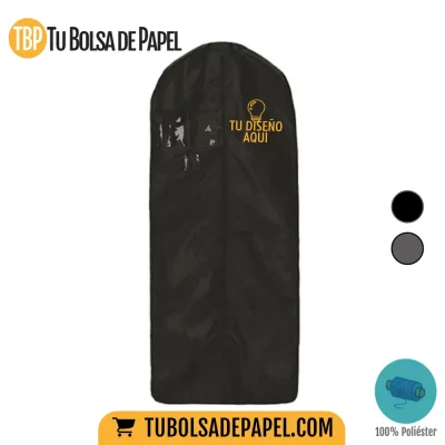 Funda portatrajes grande Poliéster negra - personalizadas
