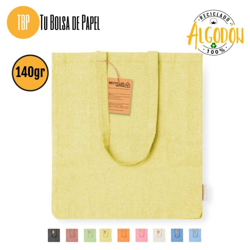 Bolsas de tela Amarilla con fuelle - Algodón 140 gr