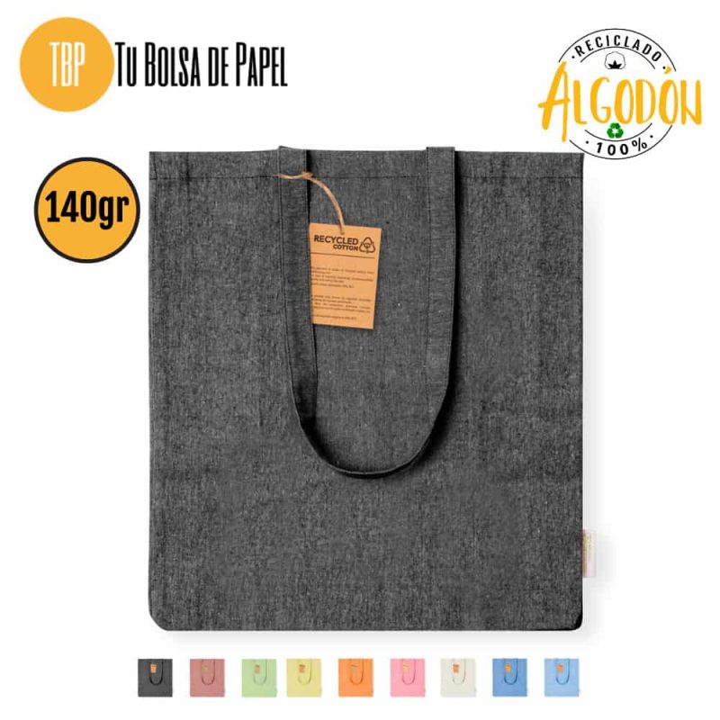 Bolsas de tela Negra con fuelle - Algodón 140 gr