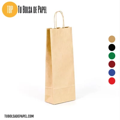 15x08x39 bolsa kraft para botellas de vino