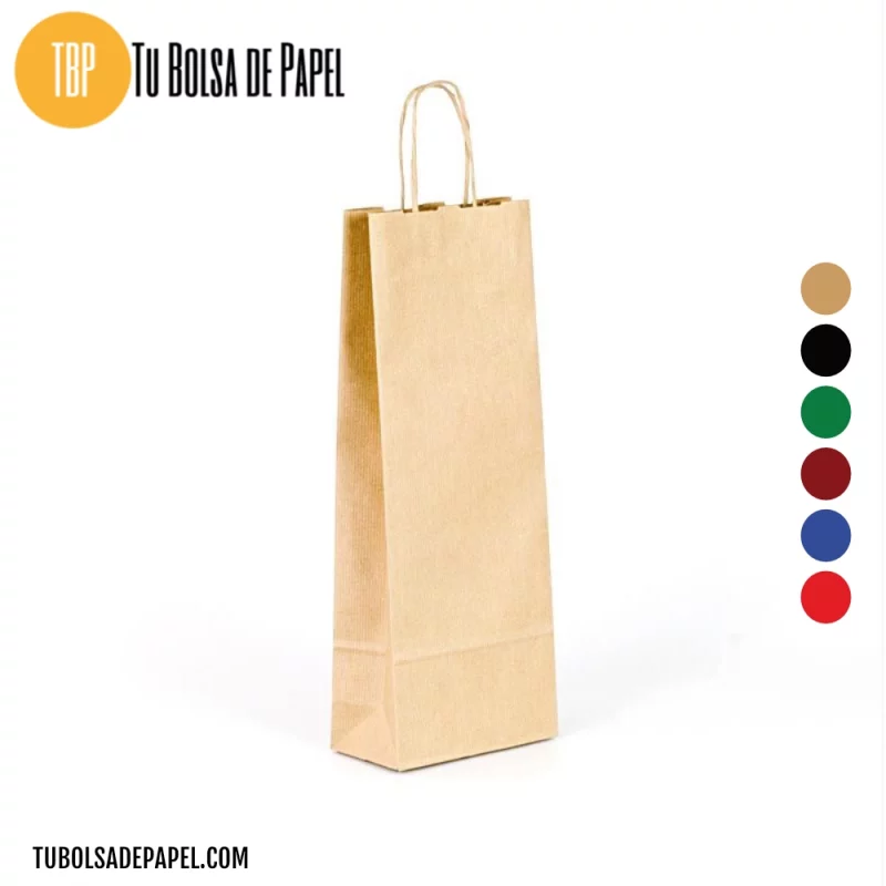 15x08x39 bolsa kraft para botellas de vino