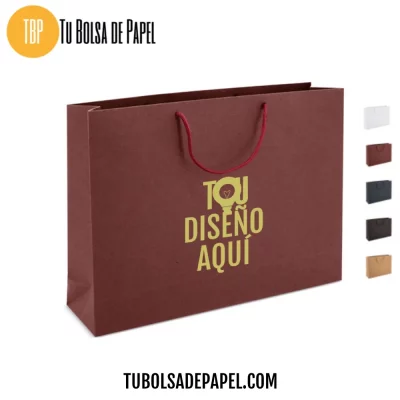 Bolsa de cartóncillo con asa de cordón personalizada - burdeos