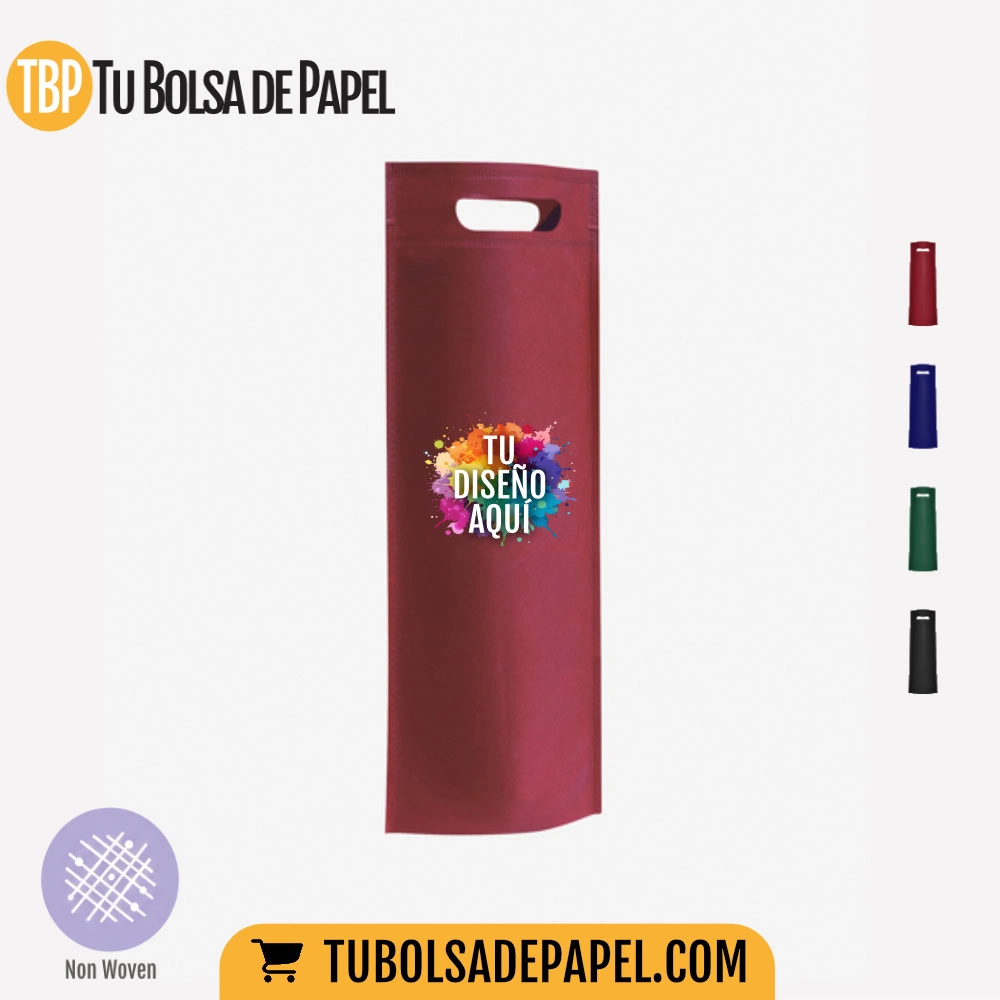 Bolsas personalizadas todo color - para botellas - burdeos