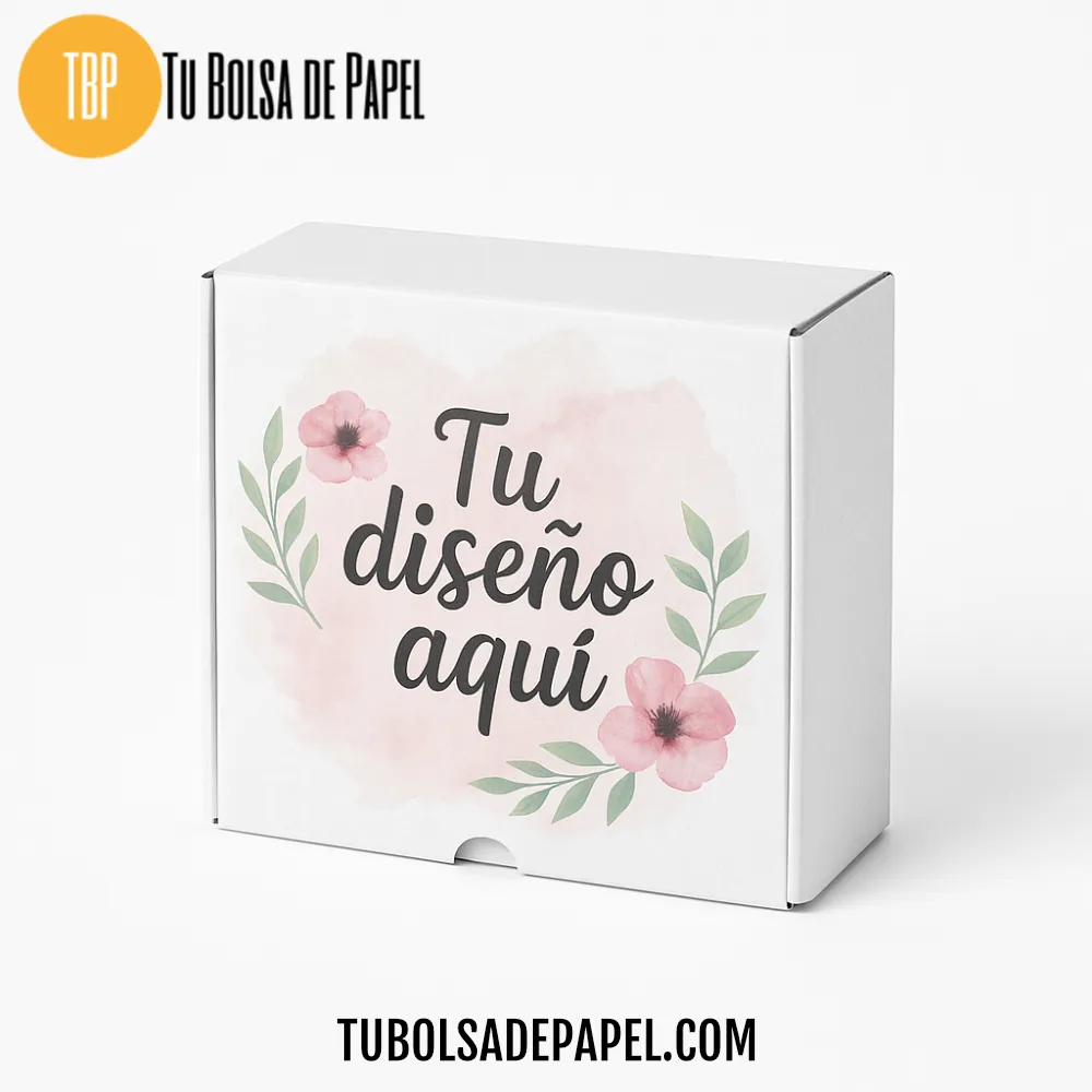Caja ecommerce personalizada 160x150x85 mm – blanca