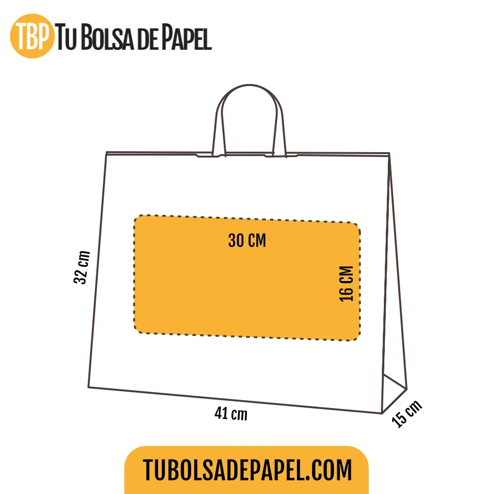 Bolsas de papel con logo XXL medidas