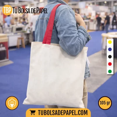 Bolsas de Algodón con asas reforzadas de colores