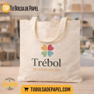 Bolsas de algodón personalizadas a todo color asas cortas