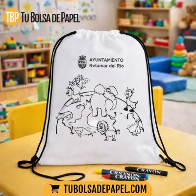 Mochila infantil para colorear personalizada - animalitos mundo