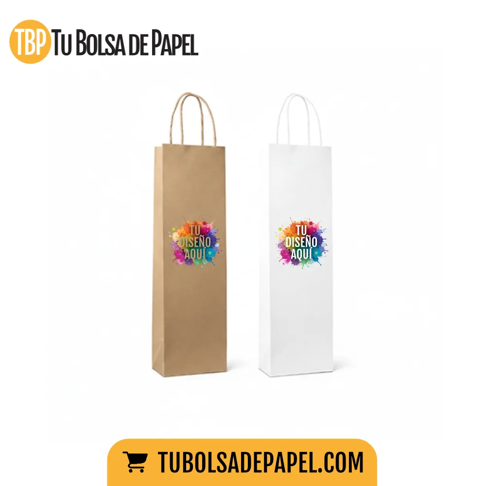 Bolsa de papel para botellas - impresas a todo color