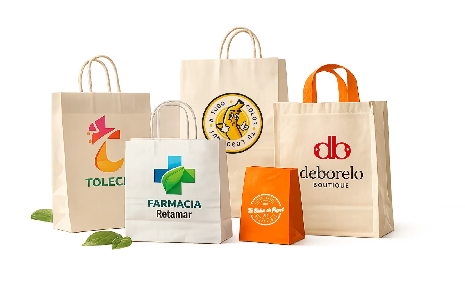 Bolsas de papel, tela o non woven personalizadas para comercios, farmacias y hostelería