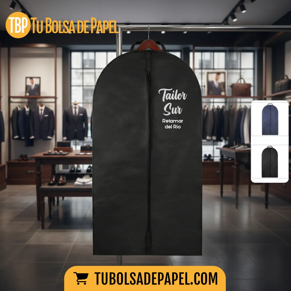 Fundas portatrajes Non Woven - Negras - Personalizadas