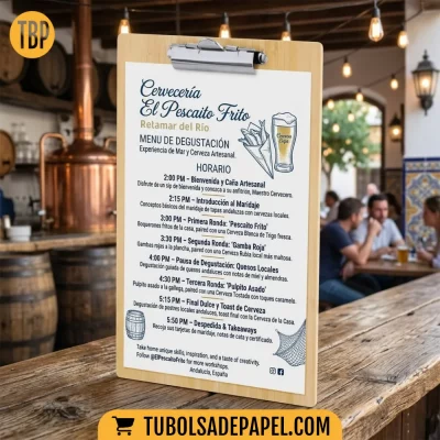 Portamenús madera bambú personalizados